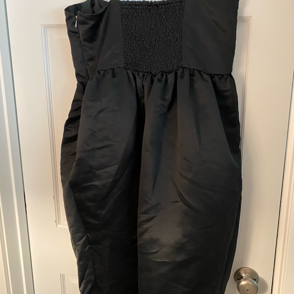 Future Collective Strappy Satin Black Midi Dress Large Cocktail Formal Chic Glam - Picture 8 of 10